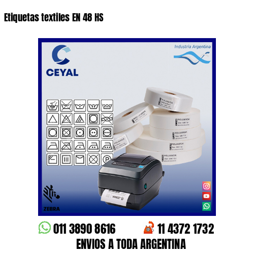 Etiquetas textiles EN 48 HS