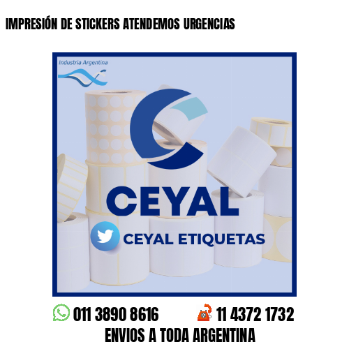 IMPRESIÓN DE STICKERS ATENDEMOS URGENCIAS