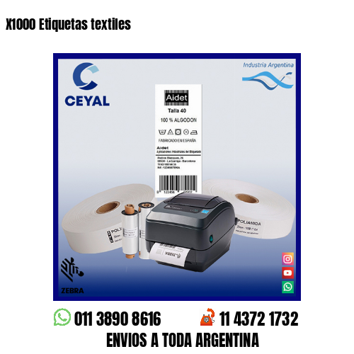 X1000 Etiquetas textiles