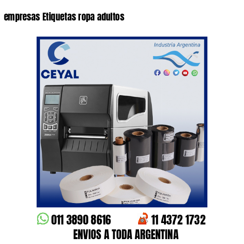 empresas Etiquetas ropa adultos