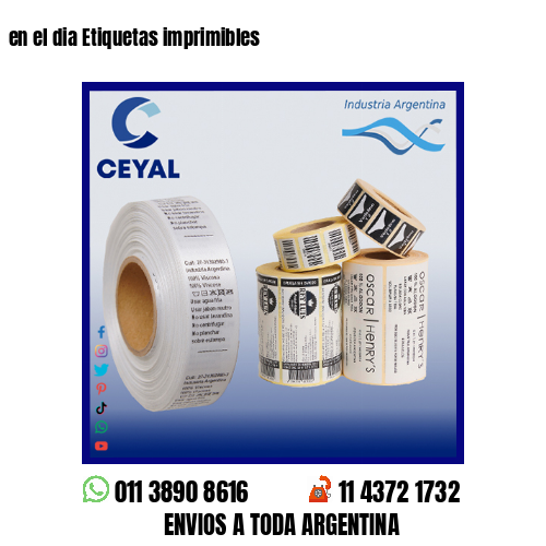 en el dia Etiquetas imprimibles