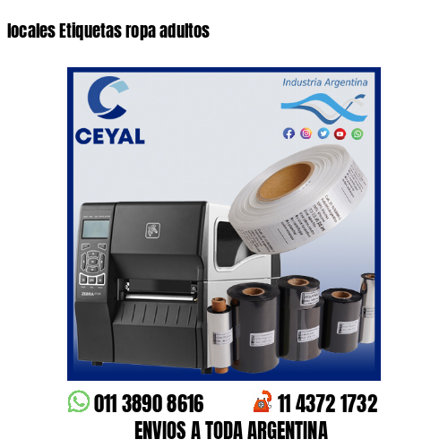 locales Etiquetas ropa adultos