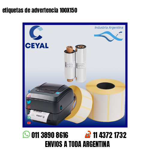 etiquetas de advertencia 100X150