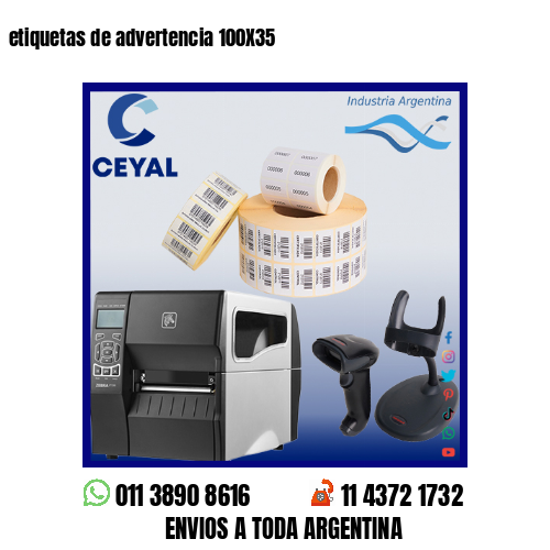etiquetas de advertencia 100X35