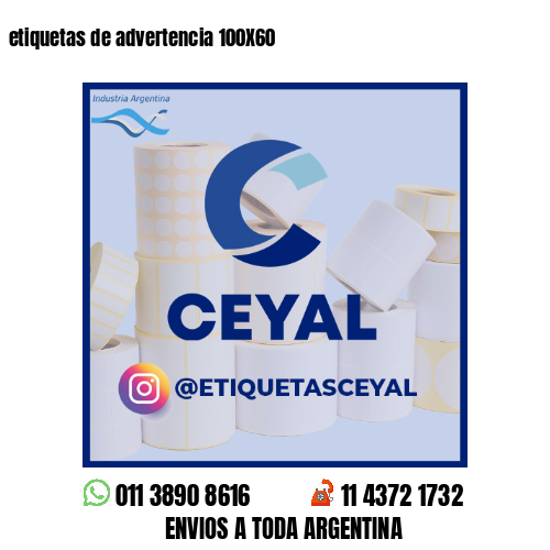 etiquetas de advertencia 100X60