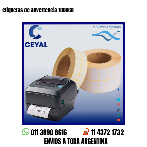 etiquetas de advertencia 100X60