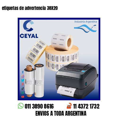 etiquetas de advertencia 38X20