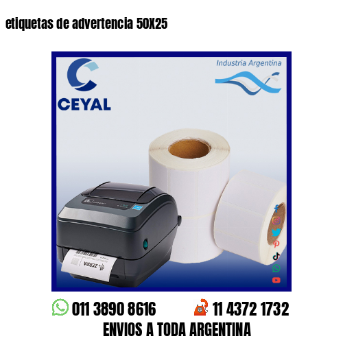 etiquetas de advertencia 50X25