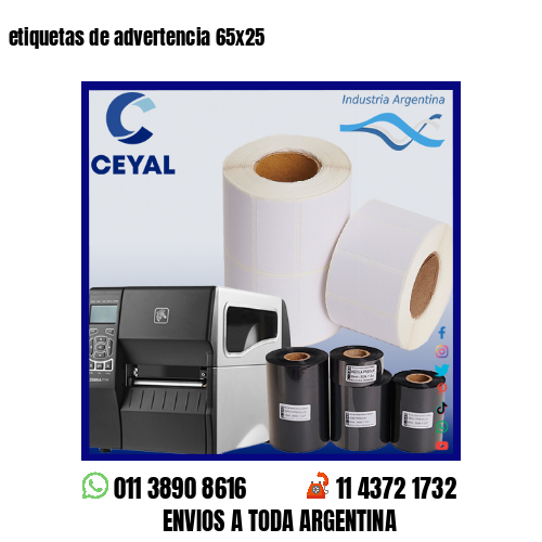 etiquetas de advertencia 65×25