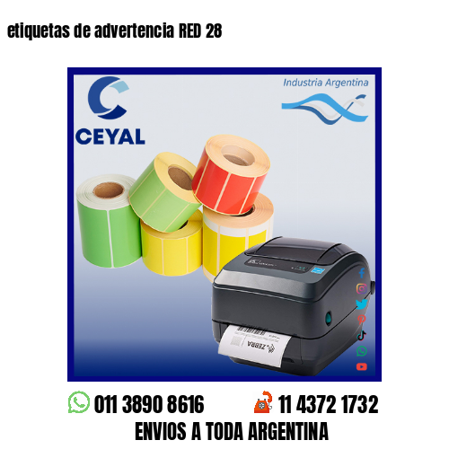 etiquetas de advertencia RED 28