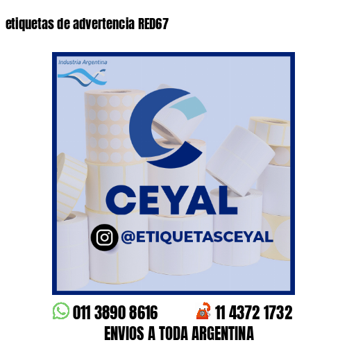 etiquetas de advertencia RED67