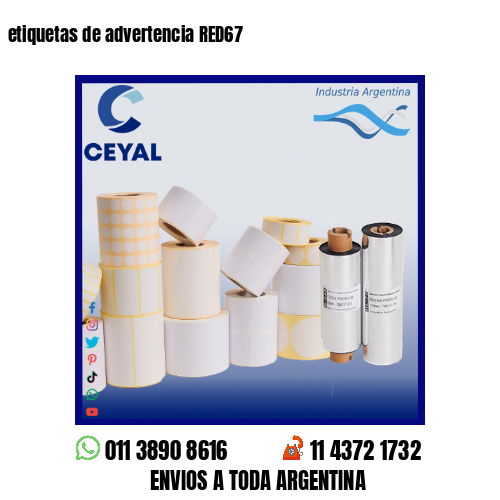 etiquetas de advertencia RED67
