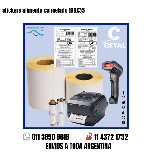 stickers alimento congelado 100X35