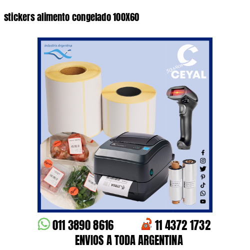stickers alimento congelado 100X60