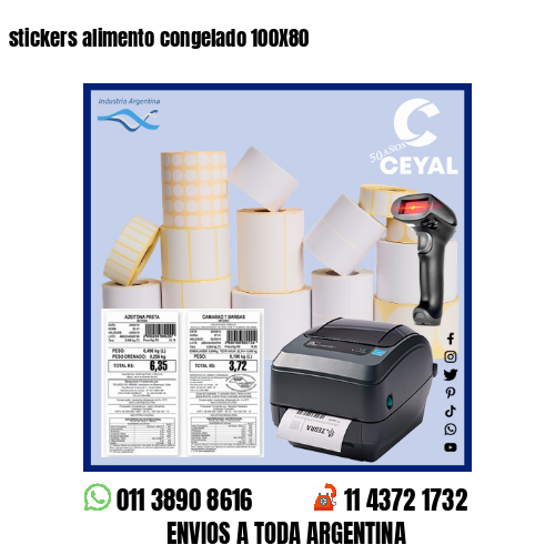 stickers alimento congelado 100X80