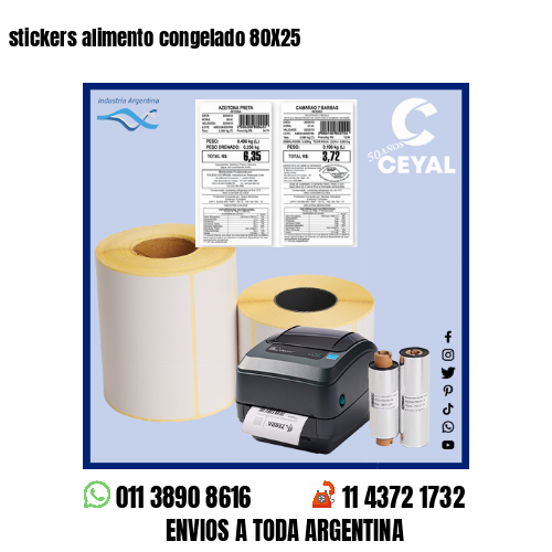 stickers alimento congelado 80X25