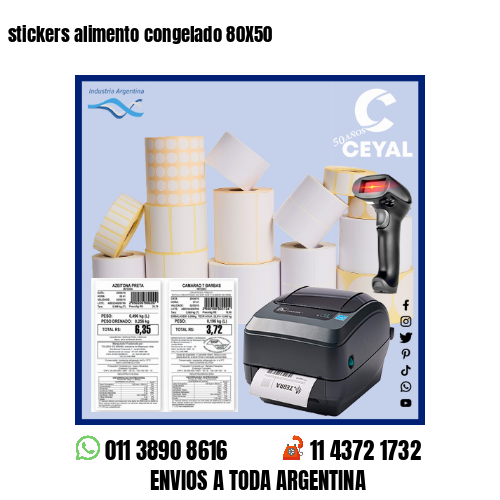 stickers alimento congelado 80X50