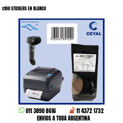 x100 STICKERS EN BLANCO