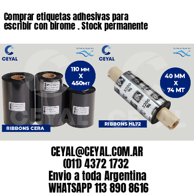 Comprar etiquetas adhesivas para escribir con birome . Stock permanente