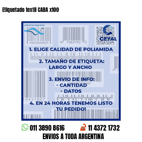 Etiquetado textil CABA x100