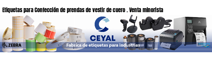 Etiquetas para Confección de prendas de vestir de cuero . Venta minorista