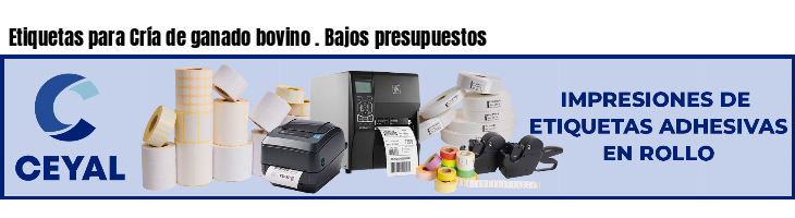 Etiquetas para Cría de ganado bovino . Bajos presupuestos