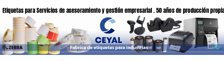 Etiquetas para Servicios de asesoramiento y gestión empresarial . 50 años de producción propia