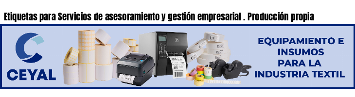 Etiquetas para Servicios de asesoramiento y gestión empresarial . Producción propia