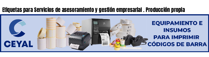 Etiquetas para Servicios de asesoramiento y gestión empresarial . Producción propia