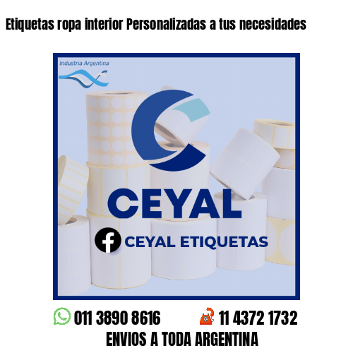 Etiquetas ropa interior Personalizadas a tus necesidades