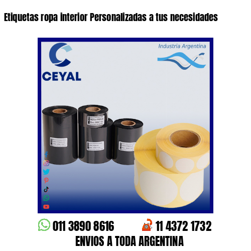 Etiquetas ropa interior Personalizadas a tus necesidades