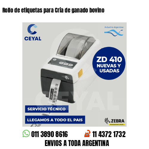 Rollo de etiquetas para Cría de ganado bovino