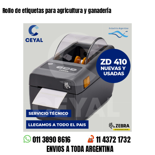 Rollo de etiquetas para agricultura y ganadería