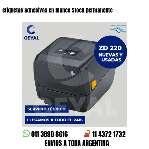 etiquetas adhesivas en blanco Stock permanente