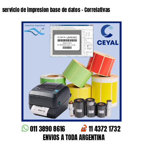servicio de impresion base de datos – Correlativas
