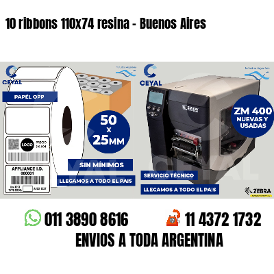 10 ribbons 110x74 resina - Buenos Aires