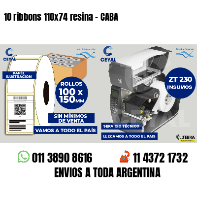 10 ribbons 110x74 resina - CABA