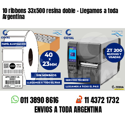 10 ribbons 33x500 resina doble - Llegamos a toda Argentina