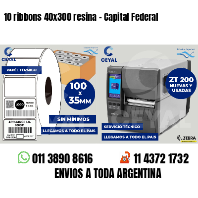 10 ribbons 40x300 resina - Capital Federal