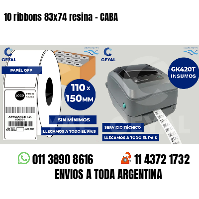 10 ribbons 83x74 resina - CABA