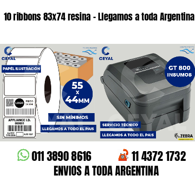 10 ribbons 83x74 resina - Llegamos a toda Argentina