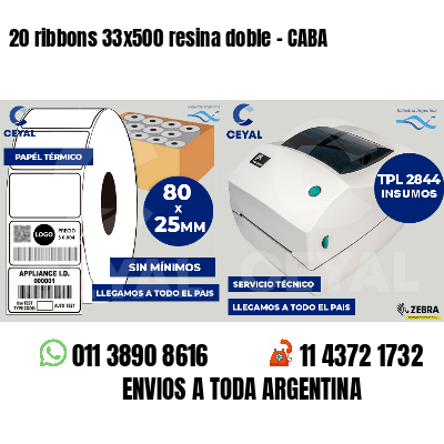 20 ribbons 33x500 resina doble - CABA
