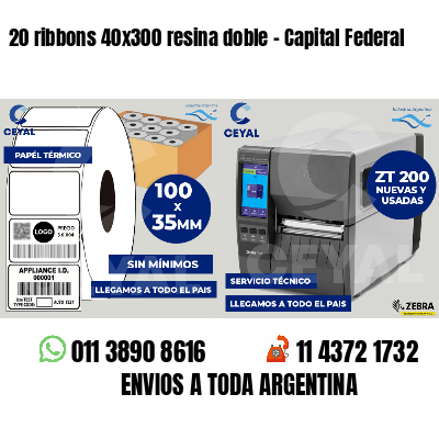 20 ribbons 40x300 resina doble - Capital Federal