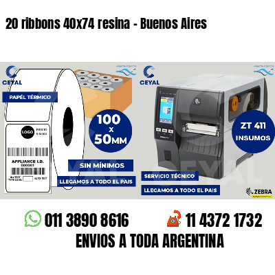 20 ribbons 40x74 resina - Buenos Aires