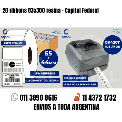 20 ribbons 83x300 resina - Capital Federal