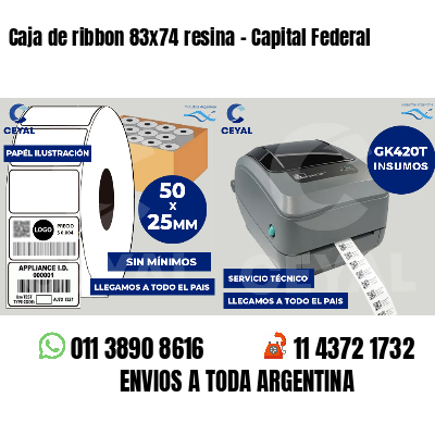 Caja de ribbon 83x74 resina - Capital Federal