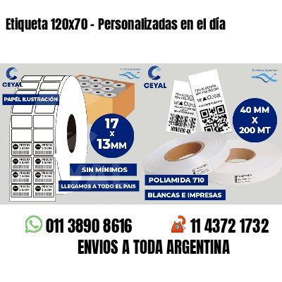 Etiqueta 120x70 - Personalizadas en el día