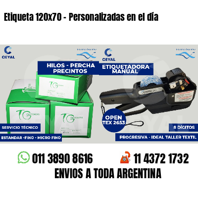 Etiqueta 120x70 - Personalizadas en el día