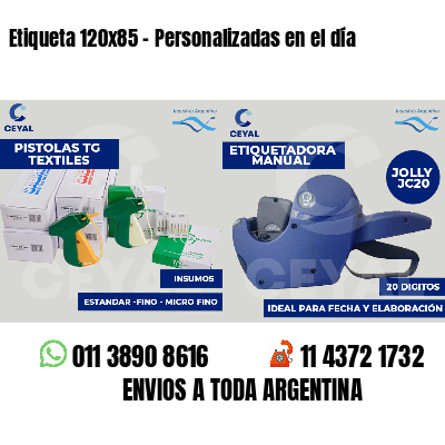 Etiqueta 120x85 - Personalizadas en el día