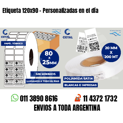 Etiqueta 120x90 - Personalizadas en el día